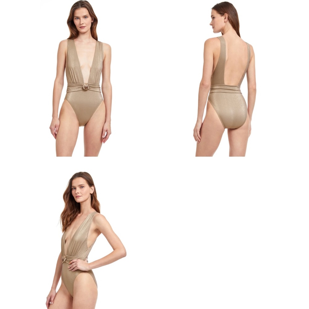 GOTTEX WHITE SANDS DEEP PLUNGE ONE PIECE SWIMSUIT